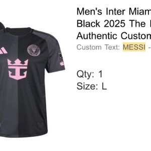 Black & Pink 2025 Authentic Lionel Messi Jersey NWOT Size L Intermiami Jersey 10